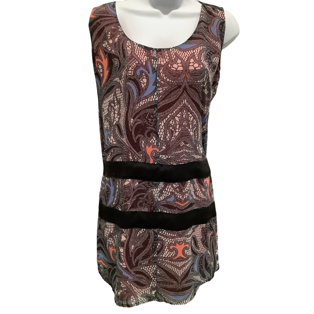 KARDASHIAN KOLLECTION ABSTRACT PRINT SHIFT DRESS M